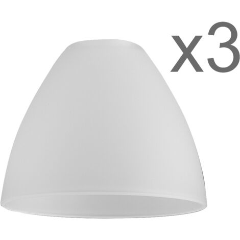 Pack Of 3 White Frosted Glass Bowl Shaped Replacement Light Shades