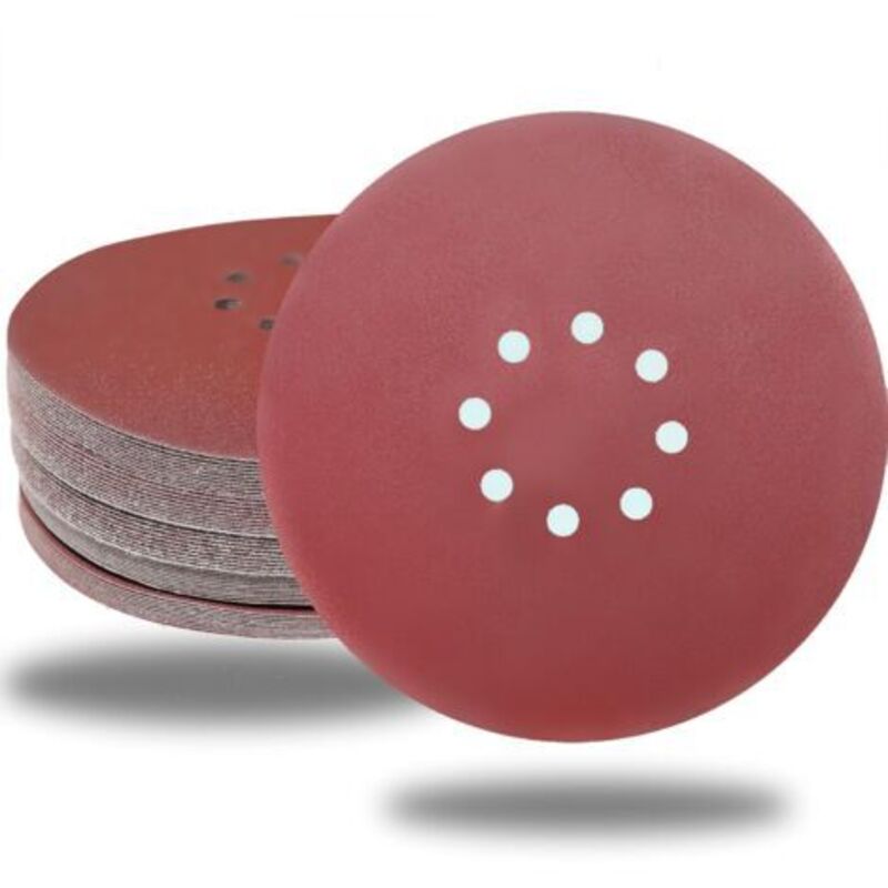 Pack of 30 abrasive discs with 8 holes, 22.5 cm, premium aluminum oxide sandpaper for drywall sander (240 grit)