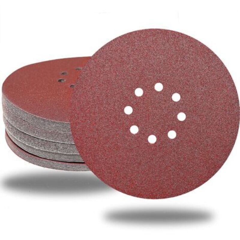 Pack of 30 abrasive discs with 8 holes, 22.5 cm, premium aluminum oxide sandpaper for drywall sander (grit 60)