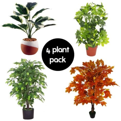 Pack of 4 Artificial Plants and Trees