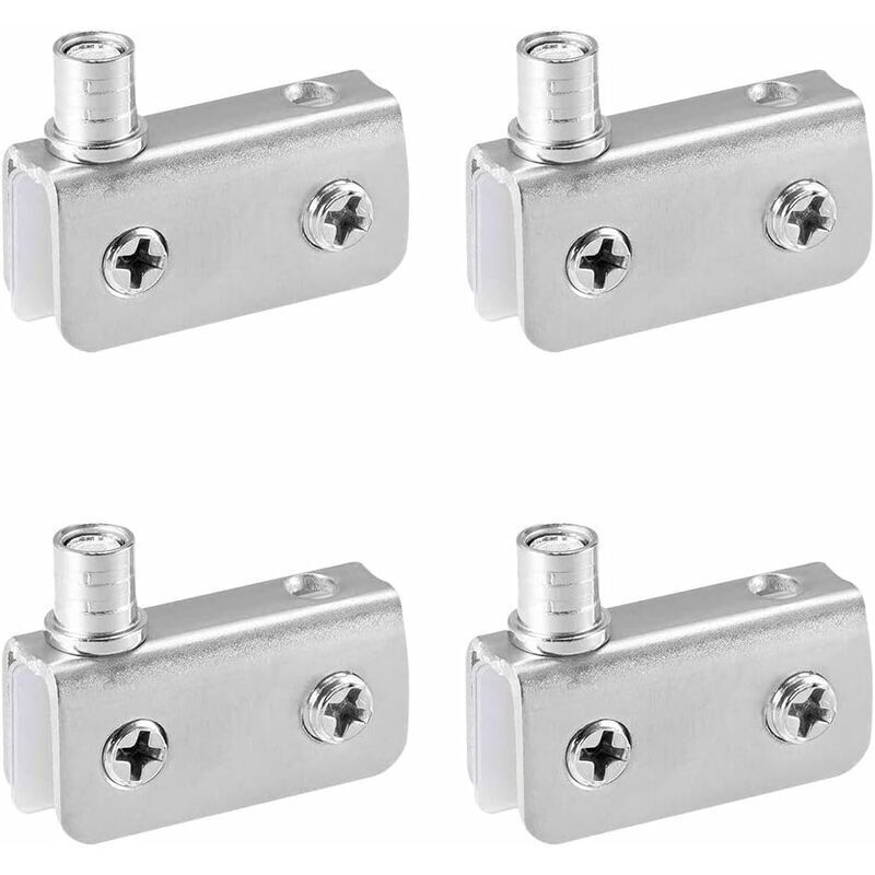 Pack of 4 Glass Door Pivot Hinges, Stainless Steel, Fits 5-8mm Glass
