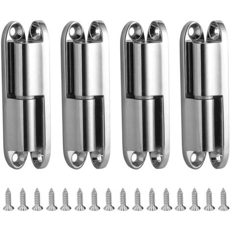 Pack of 4 heavy-duty galvanized steel furniture hinges, sturdy door hinges for wooden frames and metal boxes indoors, YMYNY