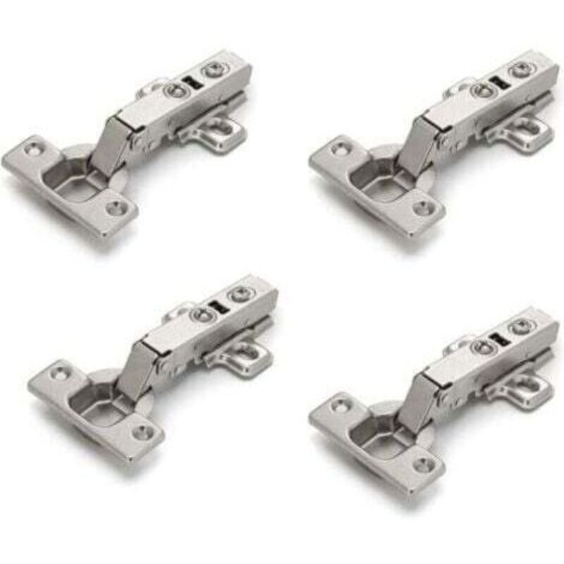 Pack of 4 hinges for cabinet doors - kitchen cabinet hinges - cabinet door hinges - cabinet and furniture hinges, no slot required, easy to install