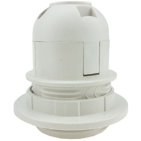 Pack of 4 lamp holders – for E27 light bulbs – practical socket – plastic lampshade adapter (white)