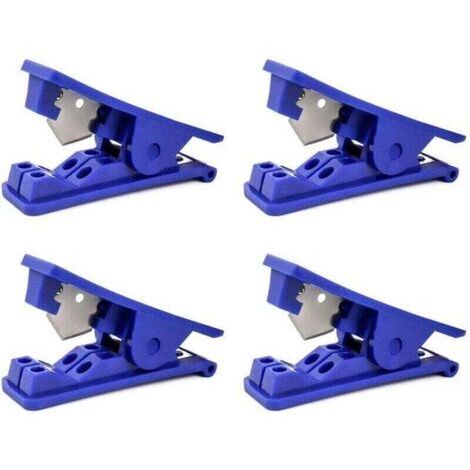 Pack of 4 Plastic Pipe Cutter, Economical Rubber Pipe Cutter for Silicone PVC PU Nylon Tube, Up to 12mm OD, Blue