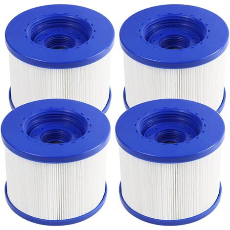 Pack of 4 replacement pool filters, 104mm screw-in filter cartridge, for Clever Spa, Aquaparx, Aqua Spa, Costway, All Seasons, GoPlus, Wido, etc.