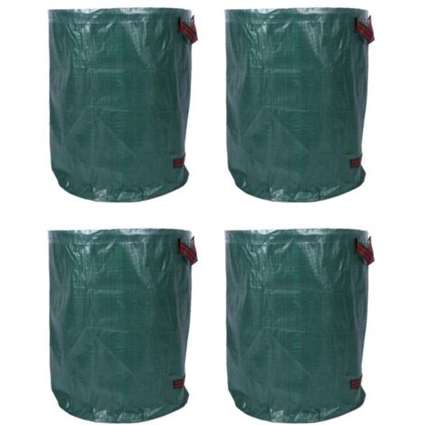 Pack of 4 reusable garden waste bags, large capacity garden leaf bag