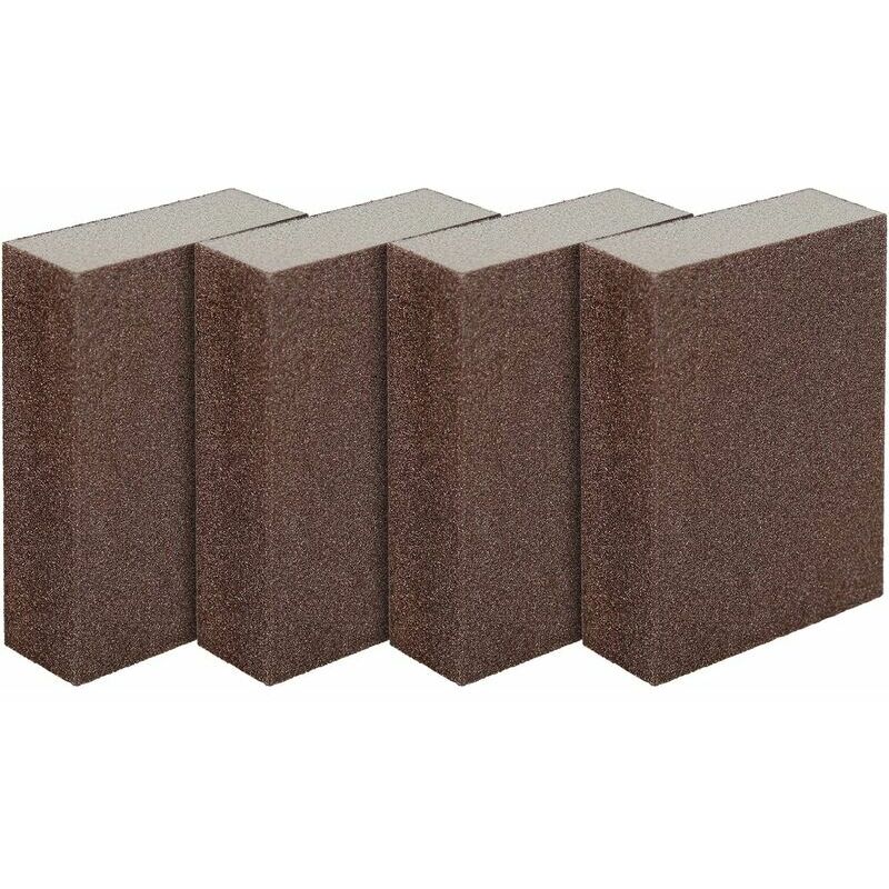 Hoopzi - Pack of 4 sponges / sanding blocks for wet and dry surfaces, fine (co.ukom 240 to 320) sanding
