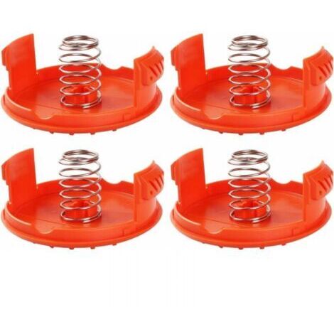 Pack of 4 spool covers + 4 spring-loaded replacement parts compatible with the BLACK+DECKER RC-100-P wire cutter