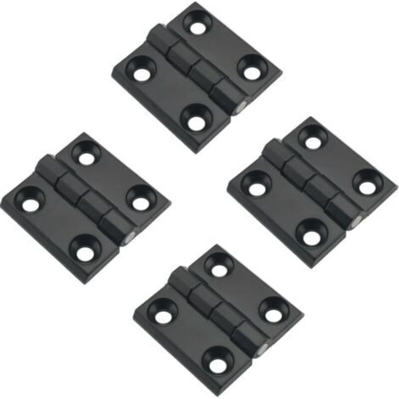 Pack of 4 Thick Zinc Alloy Door Hinges 40 x 40 mm, Heavy Duty, for Cabinet, Desk, Display Case, Wall Cabinet, Electrical Cabinet