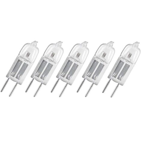 Pack of 5 10W 12V G4 Dimmable Pin Base Halogen Bulbs Warm White 2800K 130lm [Energy Class G]