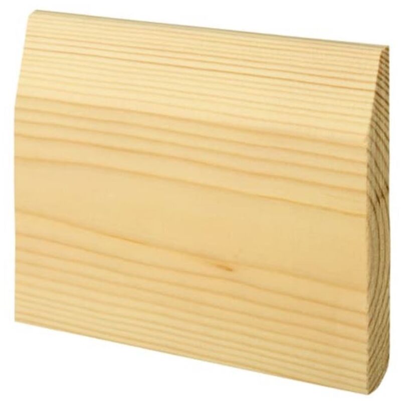 Marlborough - pack of 5 - Dual Purpose Chamfered & Bullnose Natural Pine Skirting- 19mm x 119mm - 2.4m Length