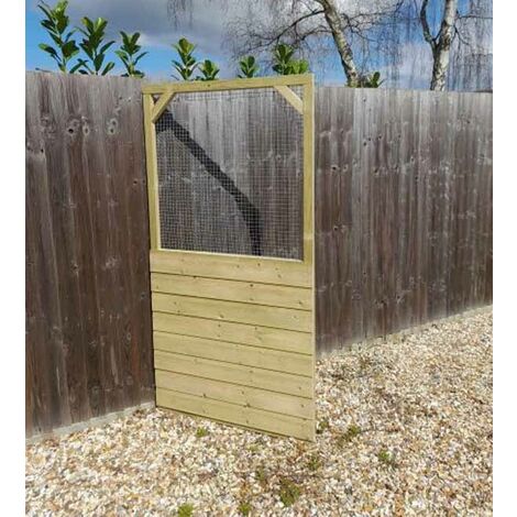 Pack of 5 - Framed Aviary Door panel - Half Timber clad and Half Wire with 6' x 3' - with 1/2" sq 19g galvanised mesh