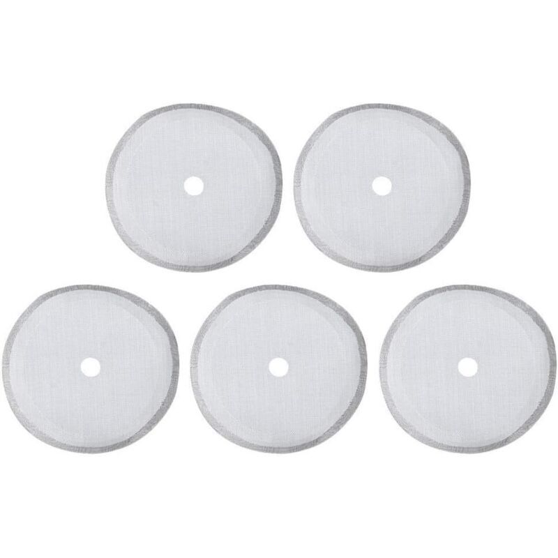 Pack of 5 replacement filters for French press, mesh strainer, reusable stainless steel coffee filter, removable coffee maker accessory (3 sizes