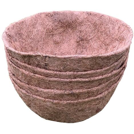 Pack of 5 Round Coco Hanging Basket Planter Liner (30cm)