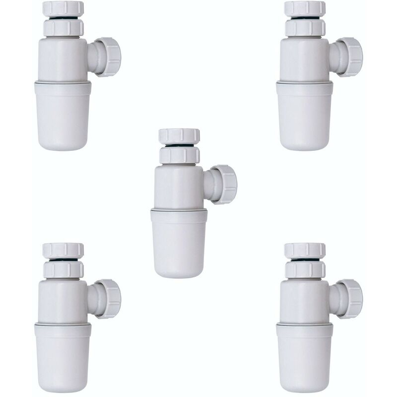Pack of 5 vanity unit and counter top basin bottle traps