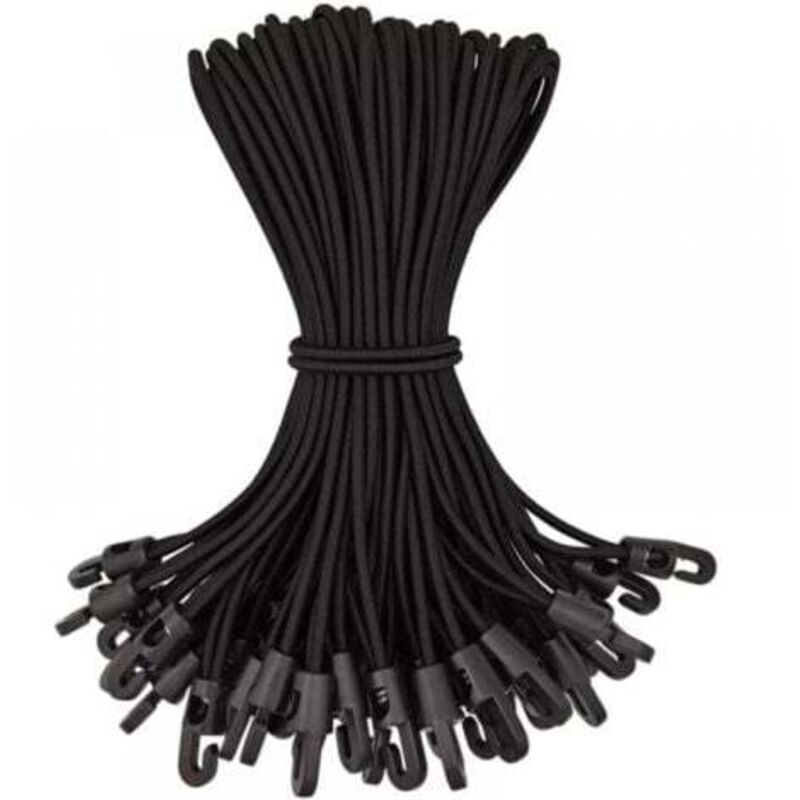 Pack of 50 Elastic Bungee Cords with Hooks, Rubber Tie Downs with Hooks for High Quality Swimming Pool Cover