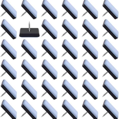 Pack of 50 Furniture Glides 25x25mm Teflon Sliding Glides Furniture Gliders with Nails Nail-on Chair Glides