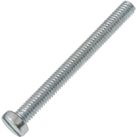 Pack of 50 M4x40 mm cylindrical head machine screws with slotted S recess - assembly bolt - DIN 84 - hardness 4.8 - zinc-plated steel - silver color