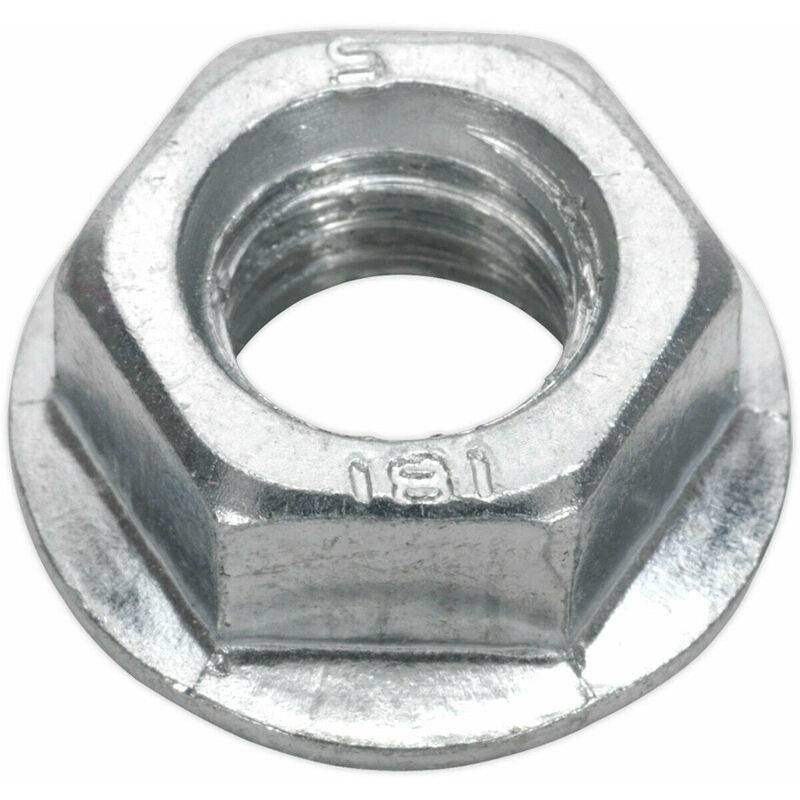 Loops - Pack of 50 Zinc Plated Serrated Flange Nut - 1.75mm Pitch - M12 - din 6923