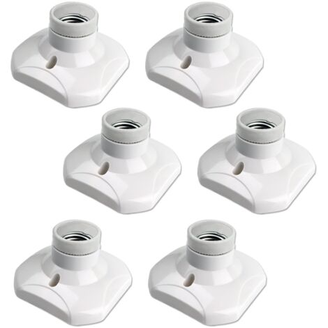 Pack of 6 E27 Screw Ceiling Socket AC 220-240V, Socket Holder for LED Bulb, Ceiling Light Base E27 Socket