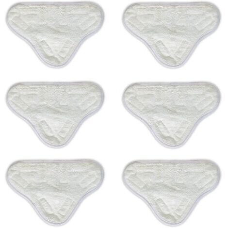 Pack of 6 microfiber steam mop cleaning pads, replacement pads compatible with H2O X5 and H2O washable steam mops
