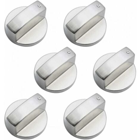 Pack of 6 mm universal metal control knobs for gas stoves, ovens, hobs, YMYNY