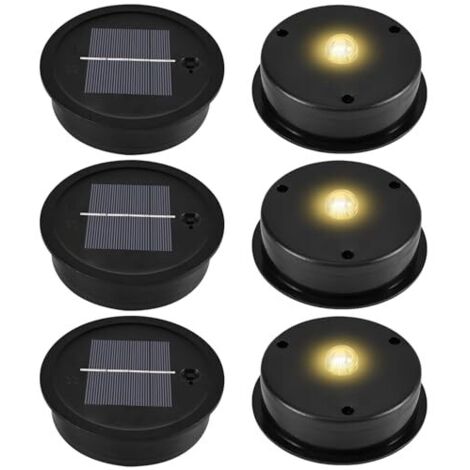 Pack of 6 solar light replacement parts, LED solar lamp replacement top, garden solar lantern replacement cover for outdoor garden decor (outer diameter 8.1 cm, inner diameter 7.3 cm) [Energy Class A]