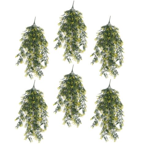 Pack of 6 x Hanging UV and Fire Resistant Artificial Variegated Plant 76cm