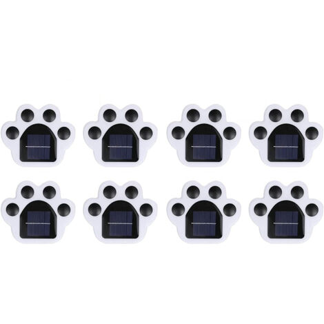 Pack of 8 Creative Bear Paw Shaped Solar Lamp, Outdoor Decoration, COOCHEER Underground LED Light - White Light