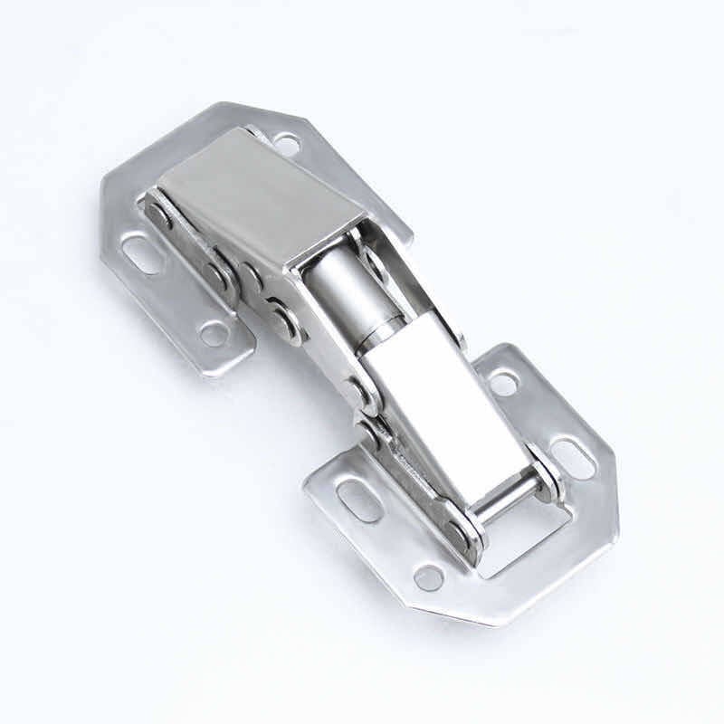 Ahlsen - Set of 8 Stainless Steel Cabinet Door Hinges 105 × 44 mm Invisible Hinge Furniture Door Corner 90 Degree