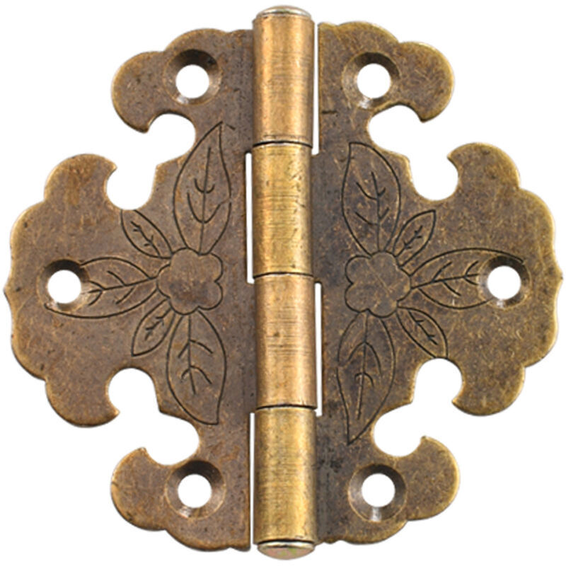 Odipie - Pack of Antique Hinges - Decorative Hinges - Mini Retro Hinges - Door Hinges - Vintage Bronze Hinges, for Decorating Cabinets, Wooden Doors,