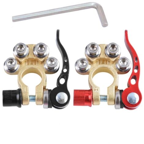 Pack of battery terminal connectors, battery terminals, automotive battery terminals, battery quick clamp, 4-way copper plate for boat, car, truck, YMYNY