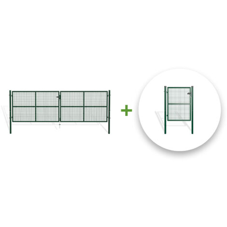 Pack OLGA 400 x 130 Mesh-Schwingtor + 1 m GRÜNES Tor