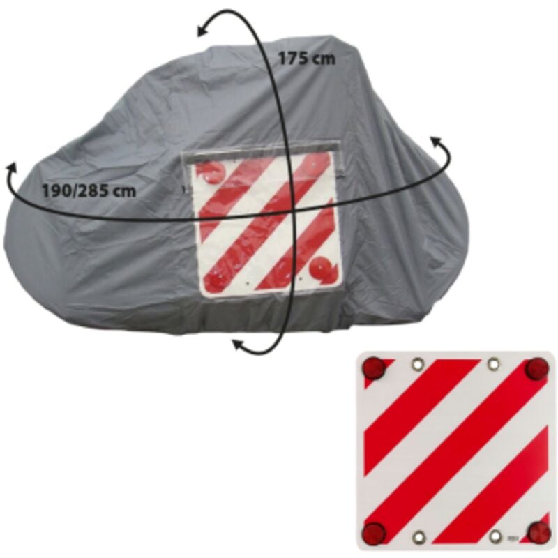 Pack Optima Bâche pour porte-vélo sur paroi arrière 2-3 vélos + Panneau de signalisation réfléchissant