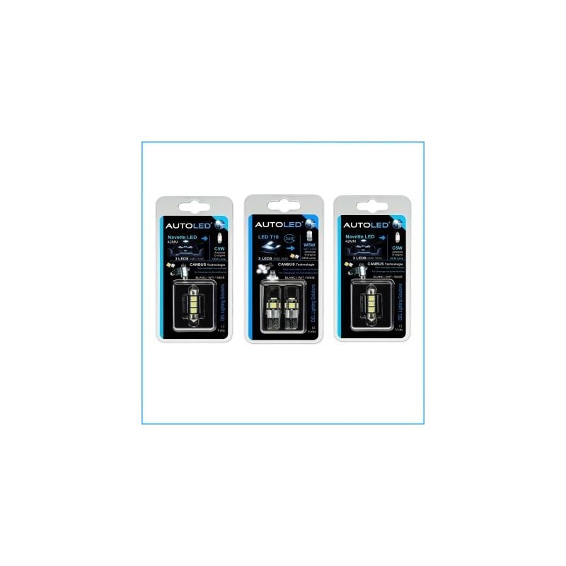 Autoled - pack P32 4 Ampoules à leds - W5W (t10) 5 leds Canbus+navette C5W 42MM Canbus ®