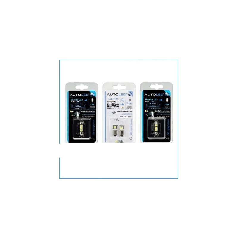 Autoled - pack P33 4 Ampoules led / T4W (ba9s)+navette C5W 36MM canbus ®