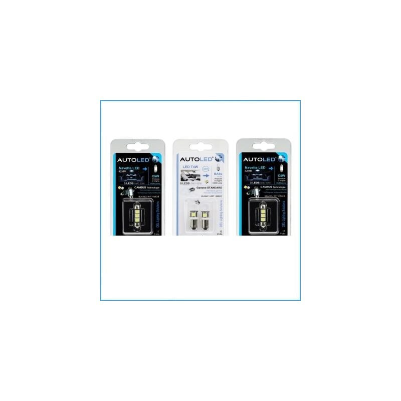 Autoled - pack P35 4 Ampoules led / T4W (ba9s)+navette C5W 42MM canbus ®