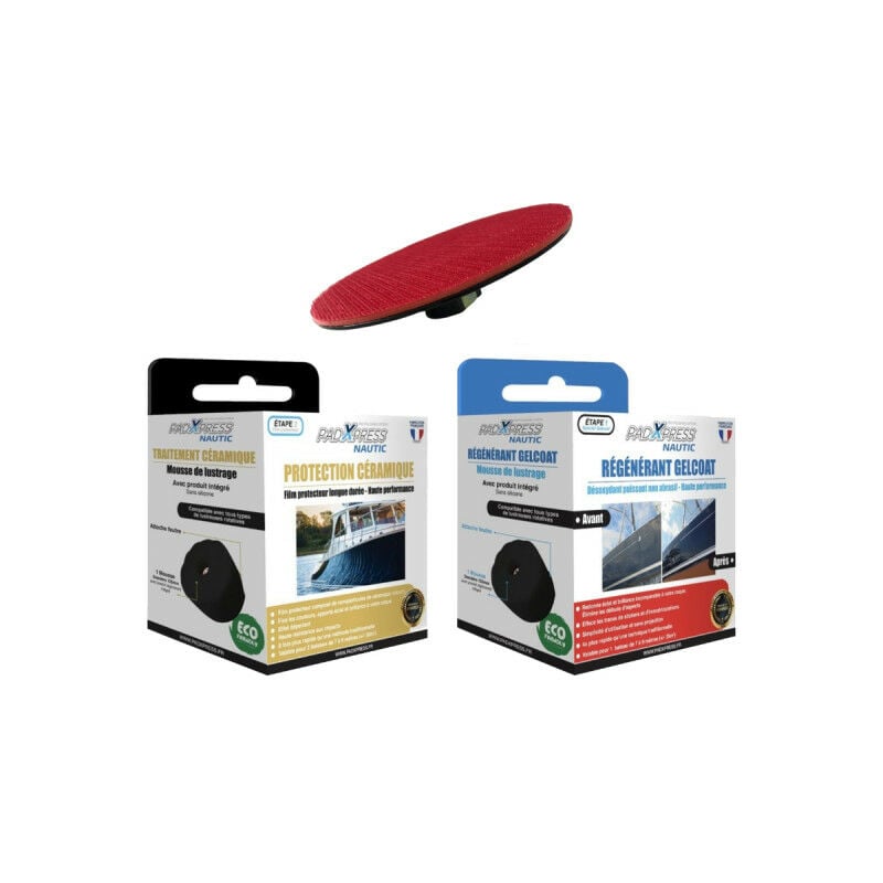 Padxpress - Pack Nautic - Regenerating deoxidizing polish for gelcoat boat hulls - Ceramic protection film - 125mm tray