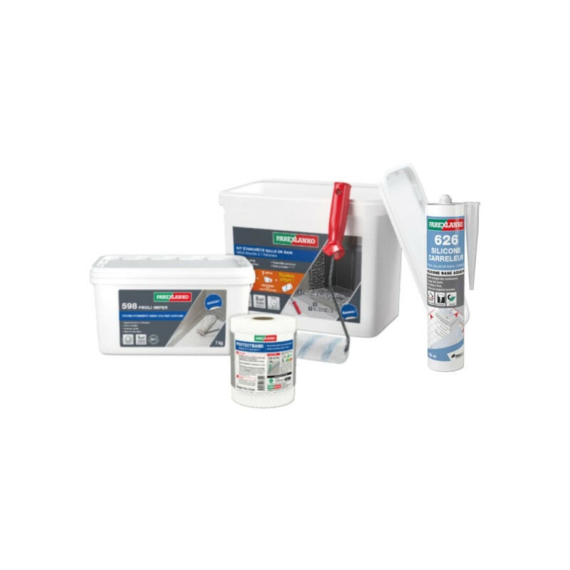 Pack Parexlanko Mastic silicone 626 Carreleur Blanc 300 mL - Kit étanchéité salle de bain KITDOUCHE07