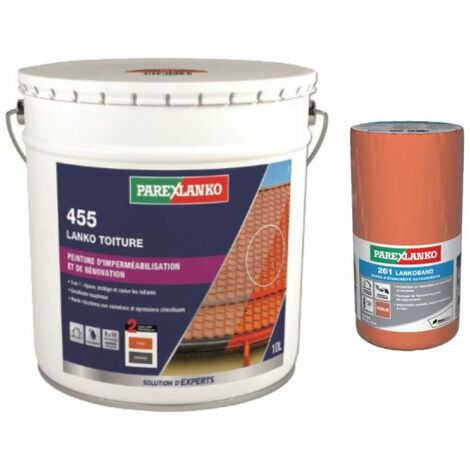 Pack PAREXLANKO - Peinture imperméabilisation & rénovation 3-en-1 tuile - Bande d'étanchéité autocollante toiture tuile