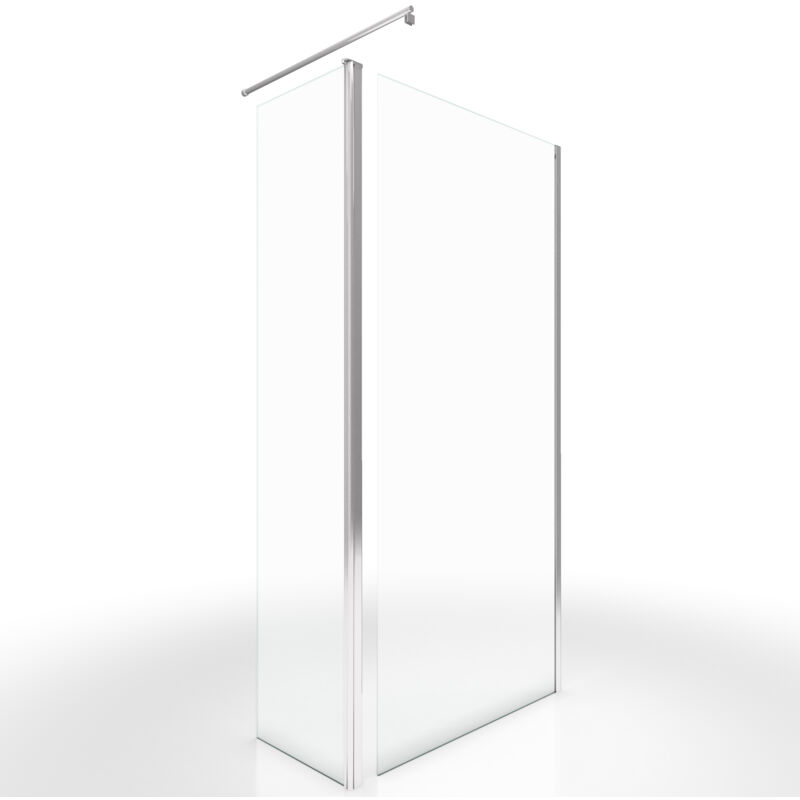 90x200cm Verre Transparent 6mm Barre de Fixation recoupable Freedom 2 Thin Transparent 90 Freedom 2 CUTTABLE Aurlane Pack paroi de Douche /à litalienne