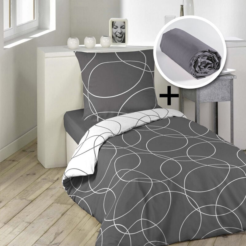 pack parure 1 housse de couette 140x200 + 1 to 63x63 elton + 1 dh 90x190