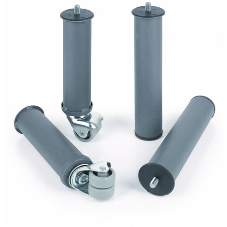Pack Patas Cilíndricas con Rueda metálica - 27 cm altura