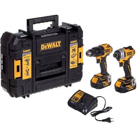 Dewalt DCK2062M2T-QW Pack de 2 outils DCD709 + DCF809 (18V, 2 x 4,0Ah + chargeur) en Coffret TSTAK