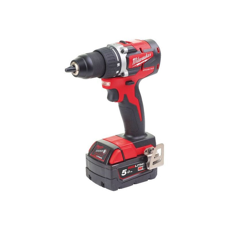 Milwaukee - Pack perceuse-visseuse M18 CBLDD-502C et Compresseur-gonfleur M12 BI-0