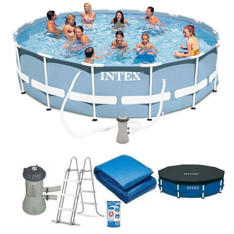 Pack Piscine Tubulaire Ronde Intex Prism Frame 4m57 X 1m22 Kit