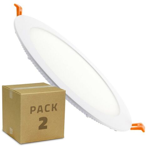 [#] Pack Placa LED Circular SuperSlim 18W (2 un) Corte Ø 205 mm