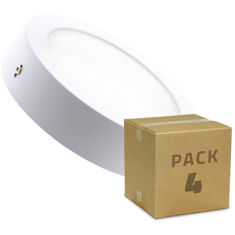 

Efectoled - Pack Plafón LED 12W Circular (4 un) Blanco Cálido 2800K - 3200K - Blanco Cálido 2800K - 3200K