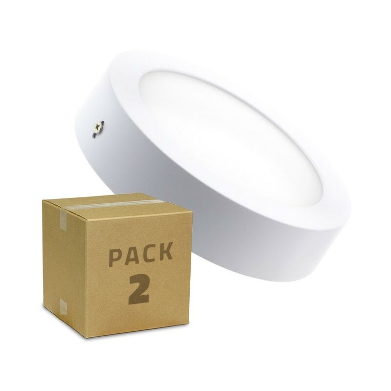 

Efectoled - Pack Plafón LED 18W Circular (2 un) Blanco Neutro 4000K - 4500K . - Blanco Neutro 4000K - 4500K